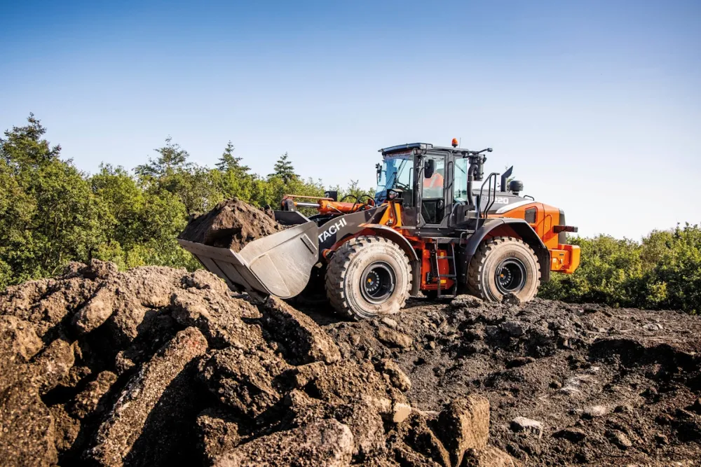 Hitachi wheel loader for material handling