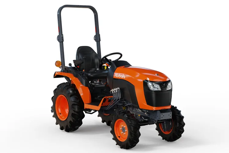 Kubota B2301 compact tractor on a white background