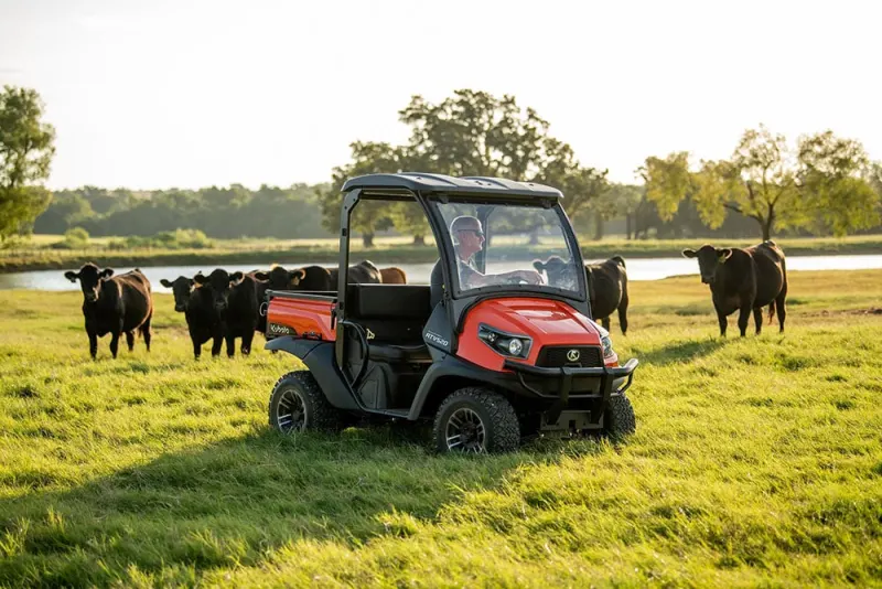 Kubota RTV-520 utility vehicle on ranch ground