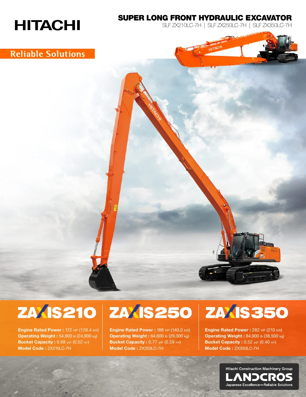 Cover of Hitachi ZX-7H Super Long Front Excavators