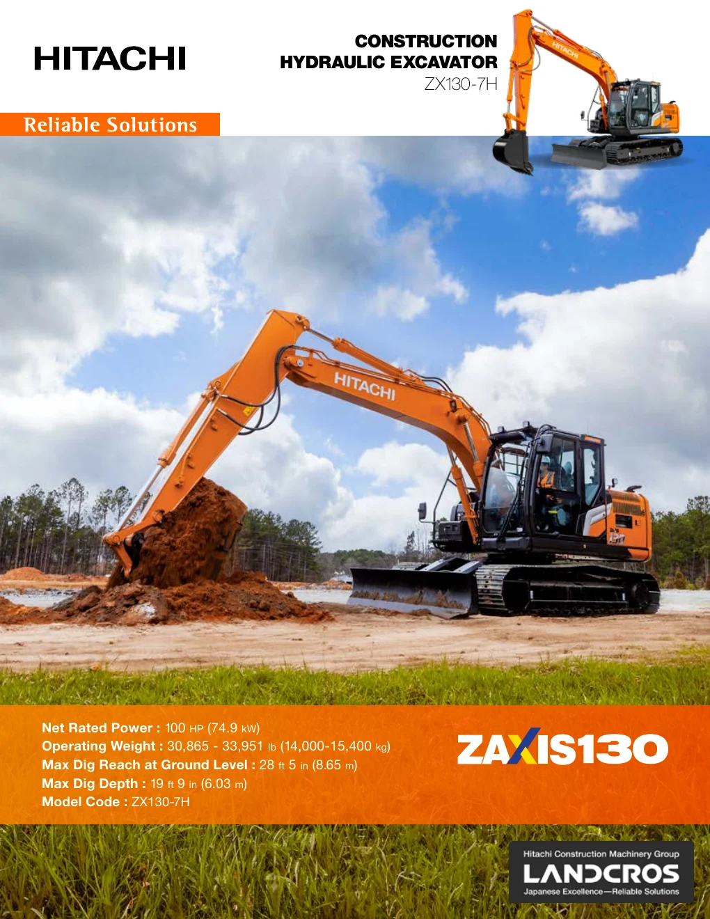 Cover of Hitachi ZX130-7H