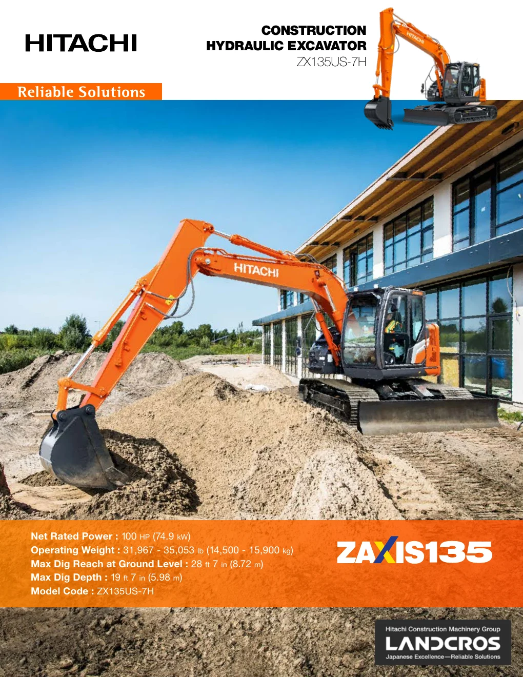 Cover of Hitachi ZX135US-7H