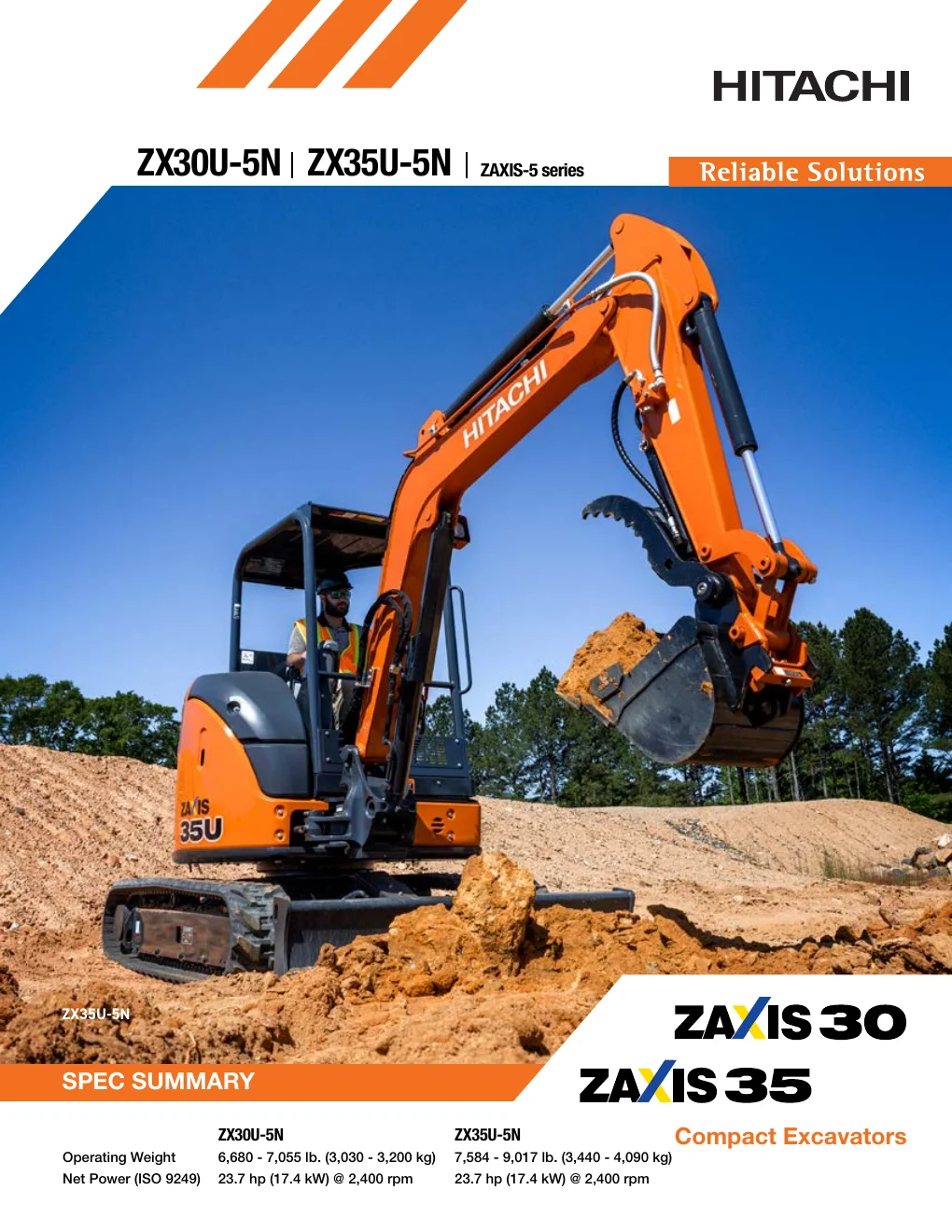 Cover of Hitachi ZX30U-5N & ZX35U-5N
