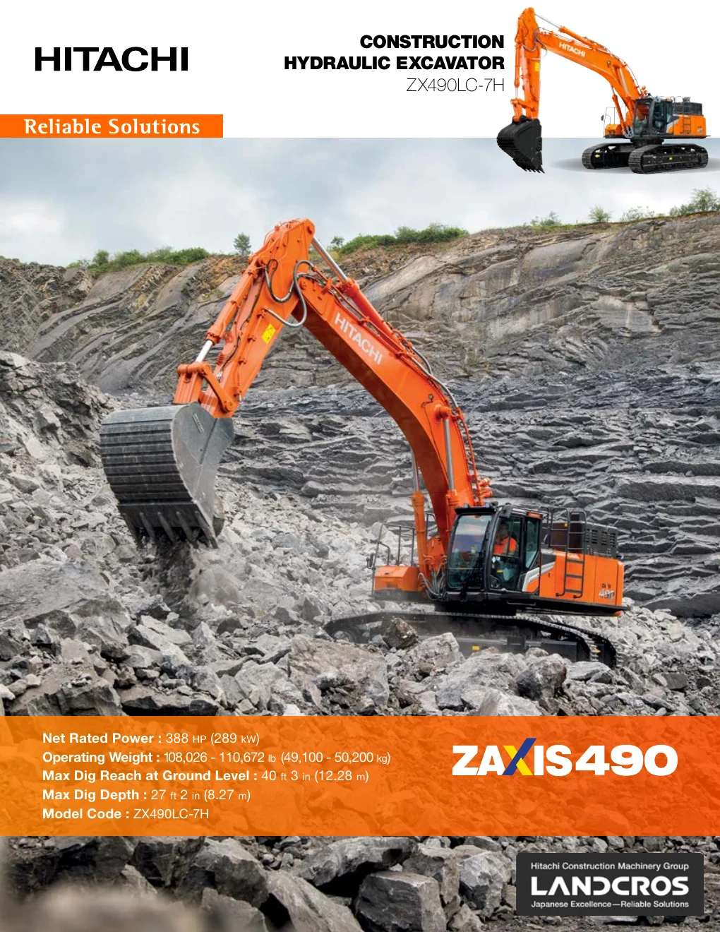 Cover of Hitachi ZX490LC-7H