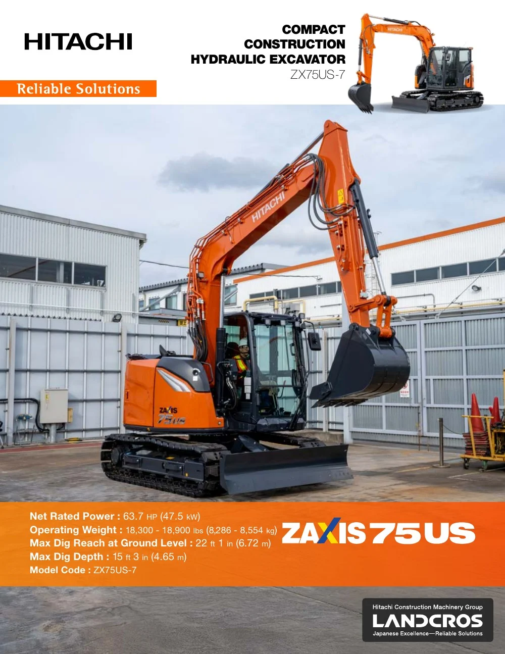 Cover of Hitachi ZX75US-7