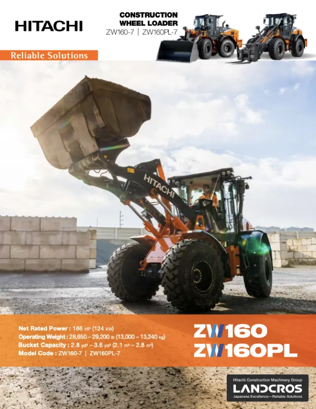 Cover of Hitachi ZW160-7 & ZW160PL-7