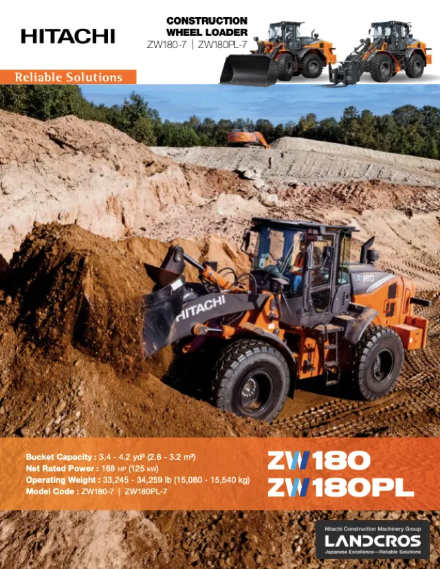 Cover of Hitachi ZW180-7 & ZW180PL-7