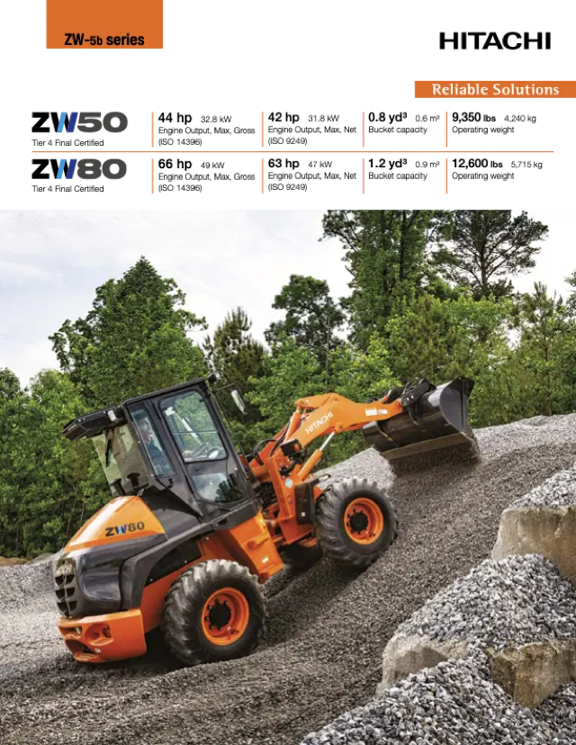 Cover of Hitachi ZW50-5B & ZW80-5B