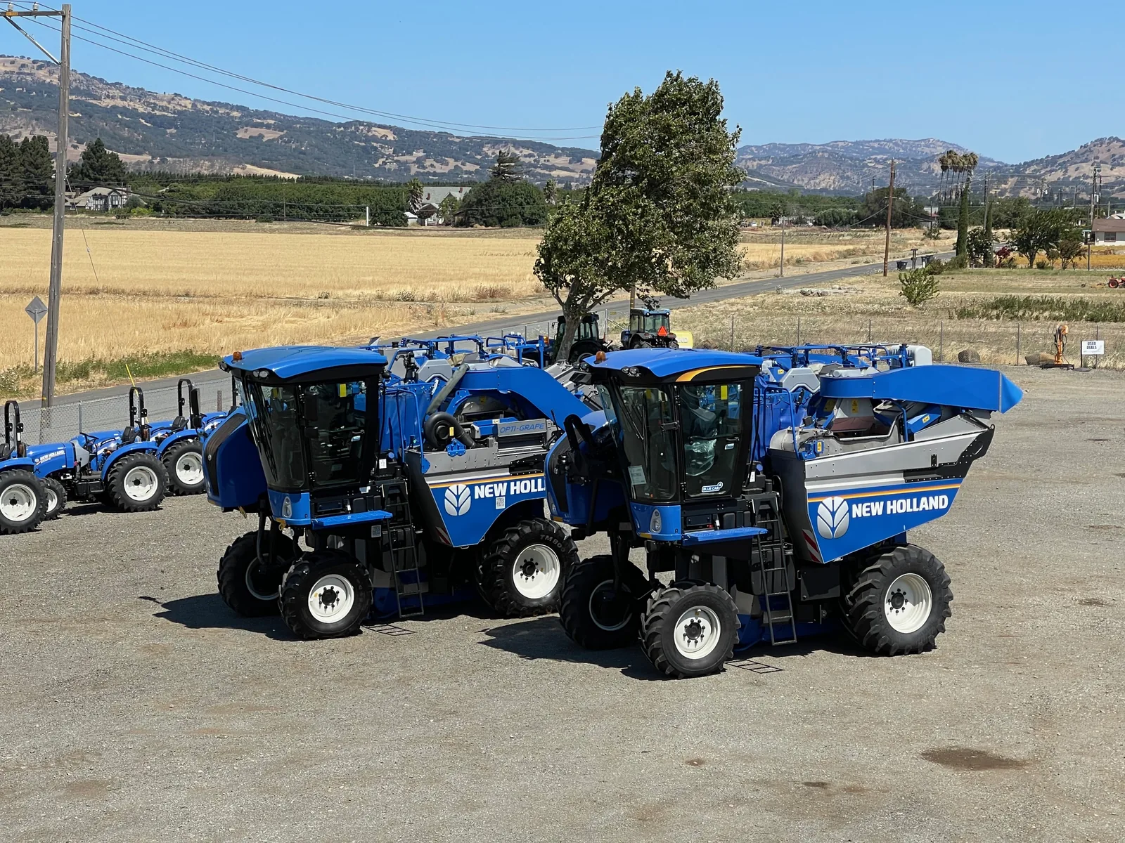 New Holland Braud harvesters at a Garton Tractor store