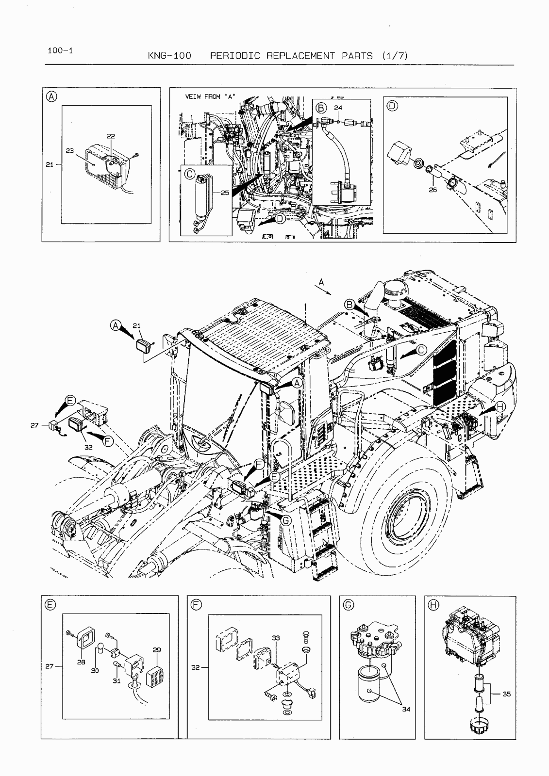 Hitachi LANDCROS ZW330-6 periodic replacement drawing, Periodic replacement parts (1)