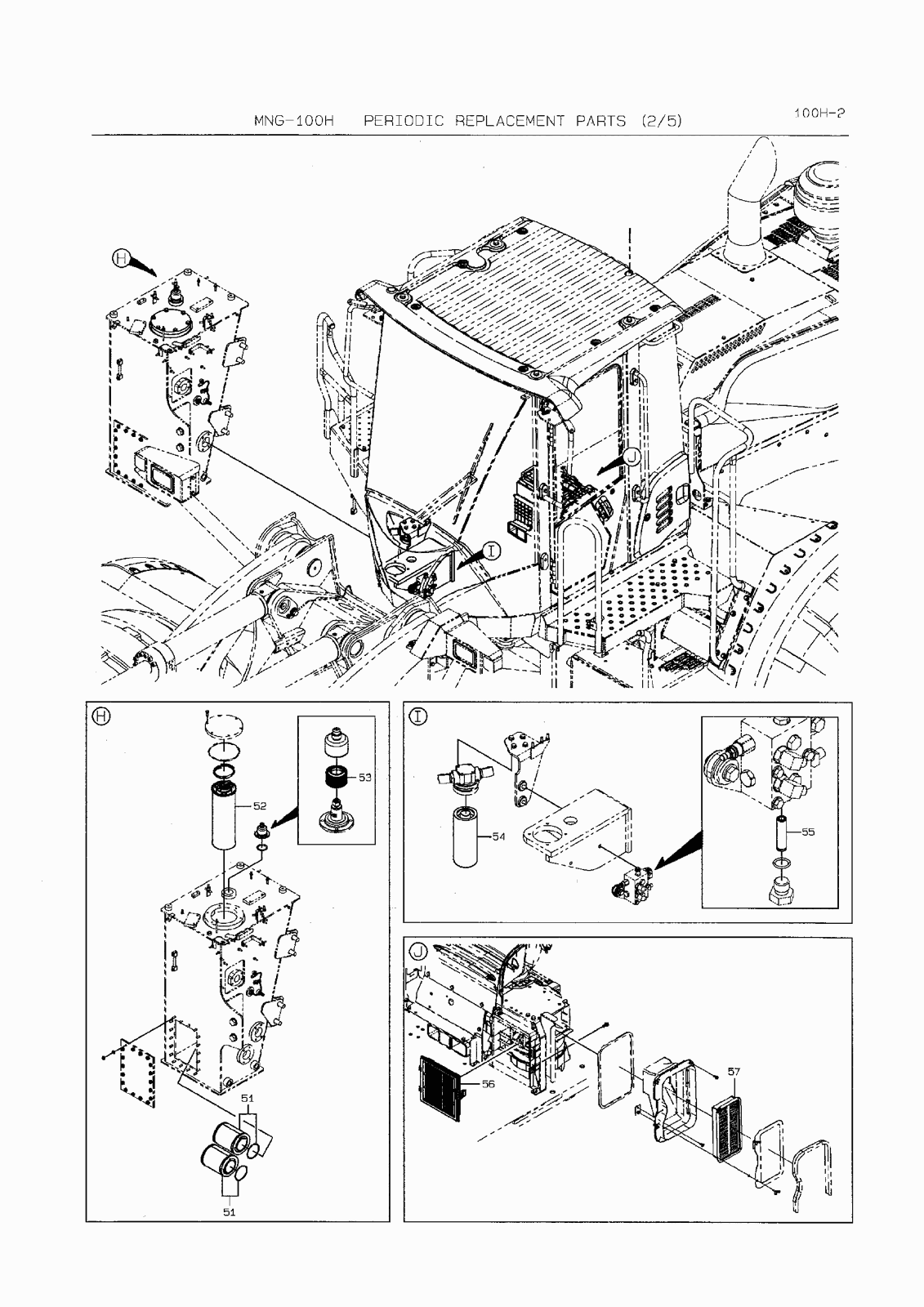 Hitachi LANDCROS ZW370-6 periodic replacement drawing, Periodic replacement parts (2)