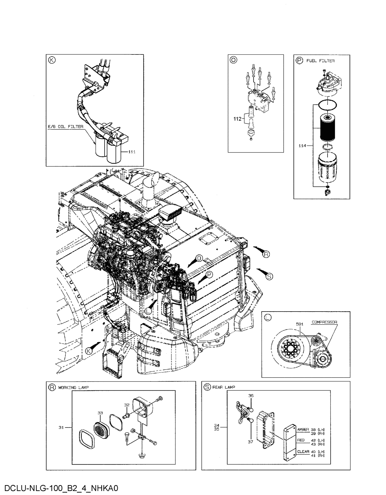 Hitachi LANDCROS ZW550-6 periodic replacement drawing, Periodic replacement parts (4)