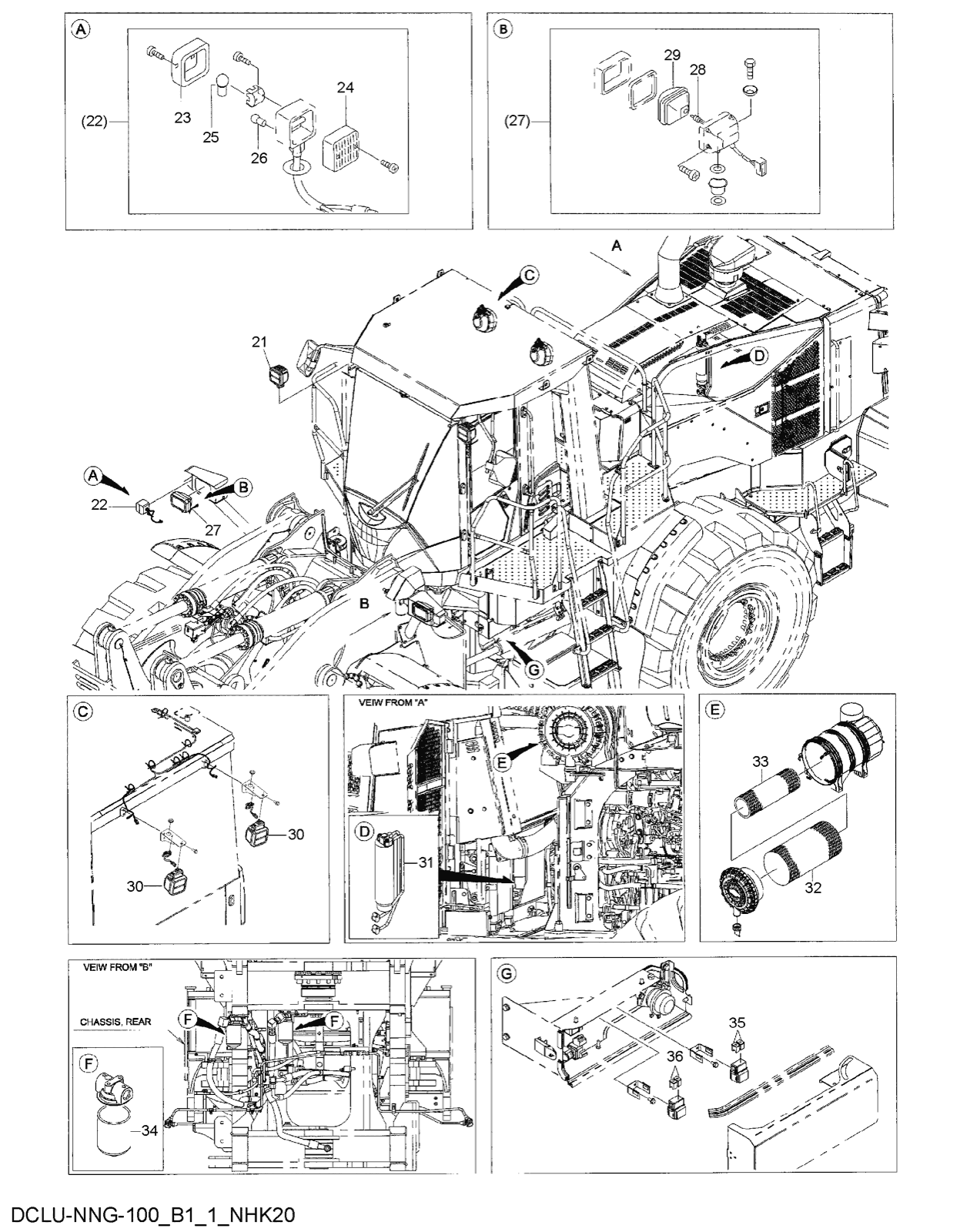 Hitachi LANDCROS ZW550-6 periodic replacement drawing, Periodic replacement parts (1)