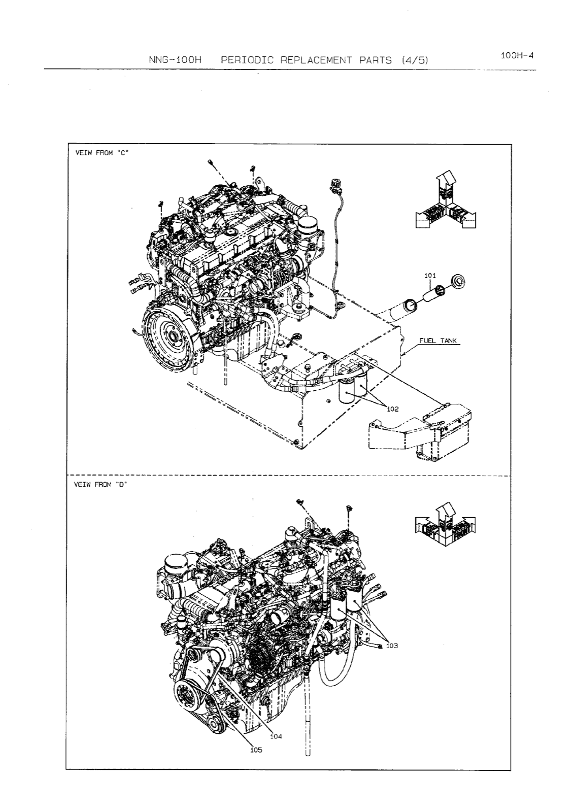 Hitachi LANDCROS ZW550-6 periodic replacement drawing, Periodic replacement parts (4)