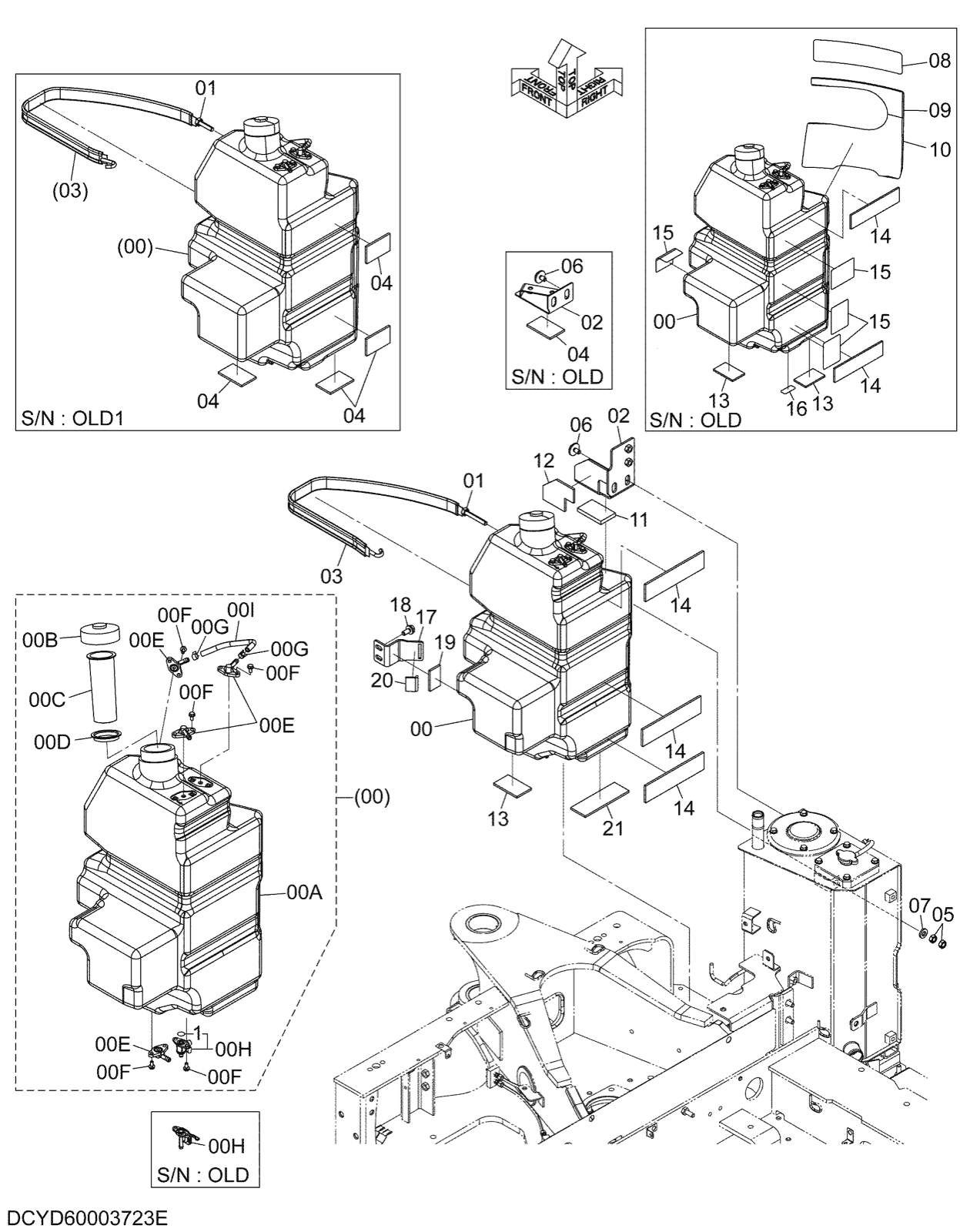 Hitachi LANDCROS ZX26U-5N periodic replacement drawing, Fuel tank