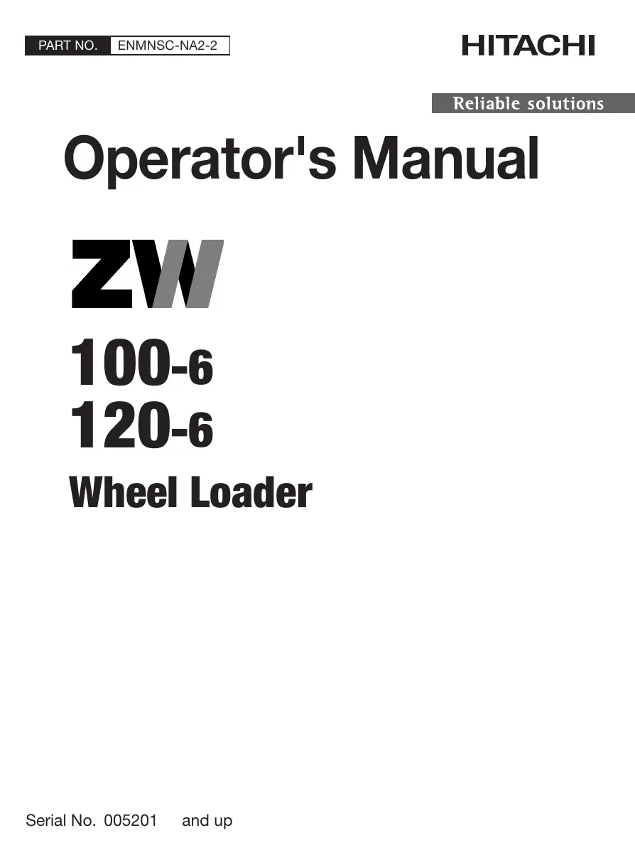 Cover of Hitachi ZW100-6 & ZW120-6 Operator Manual