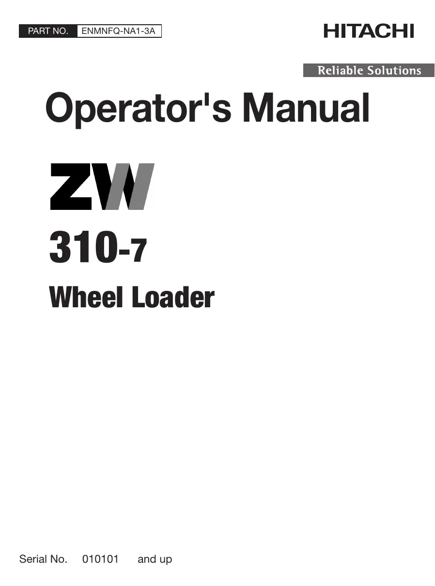 Cover of Hitachi ZW310-7 Operator Manual