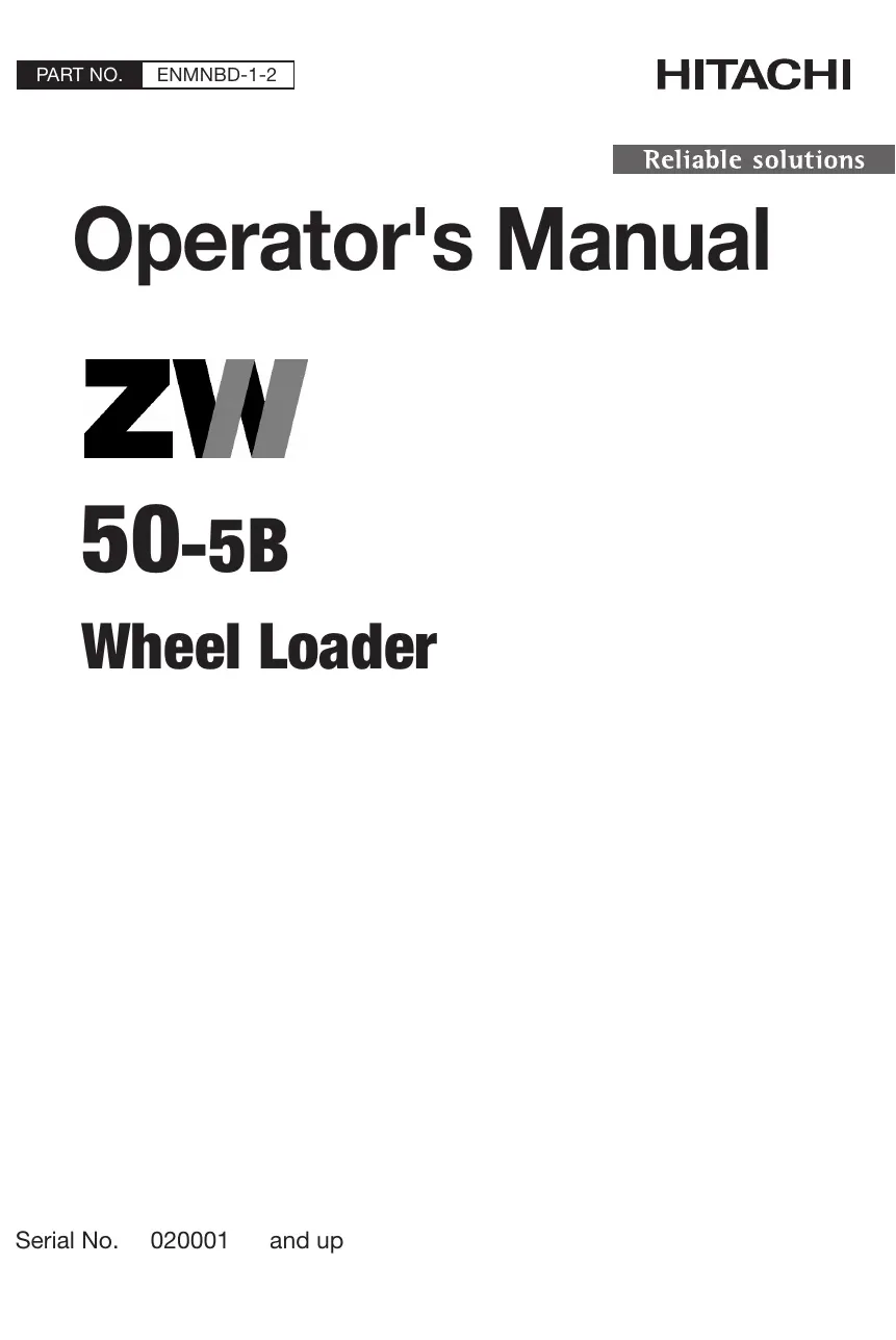 Cover of Hitachi ZW50-5B Operator Manual