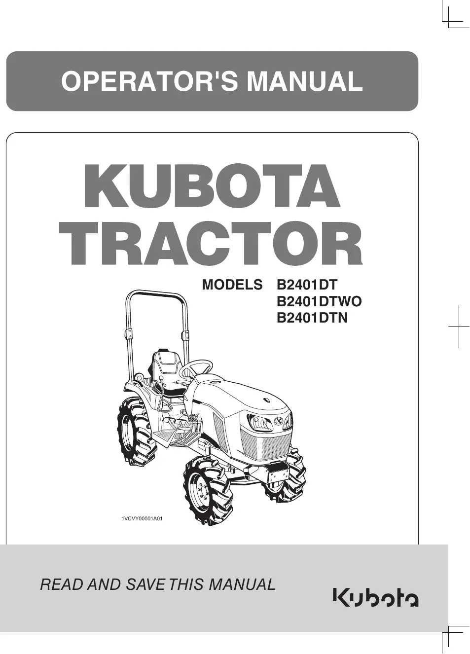 Cover of Kubota B2401 Operator Manual