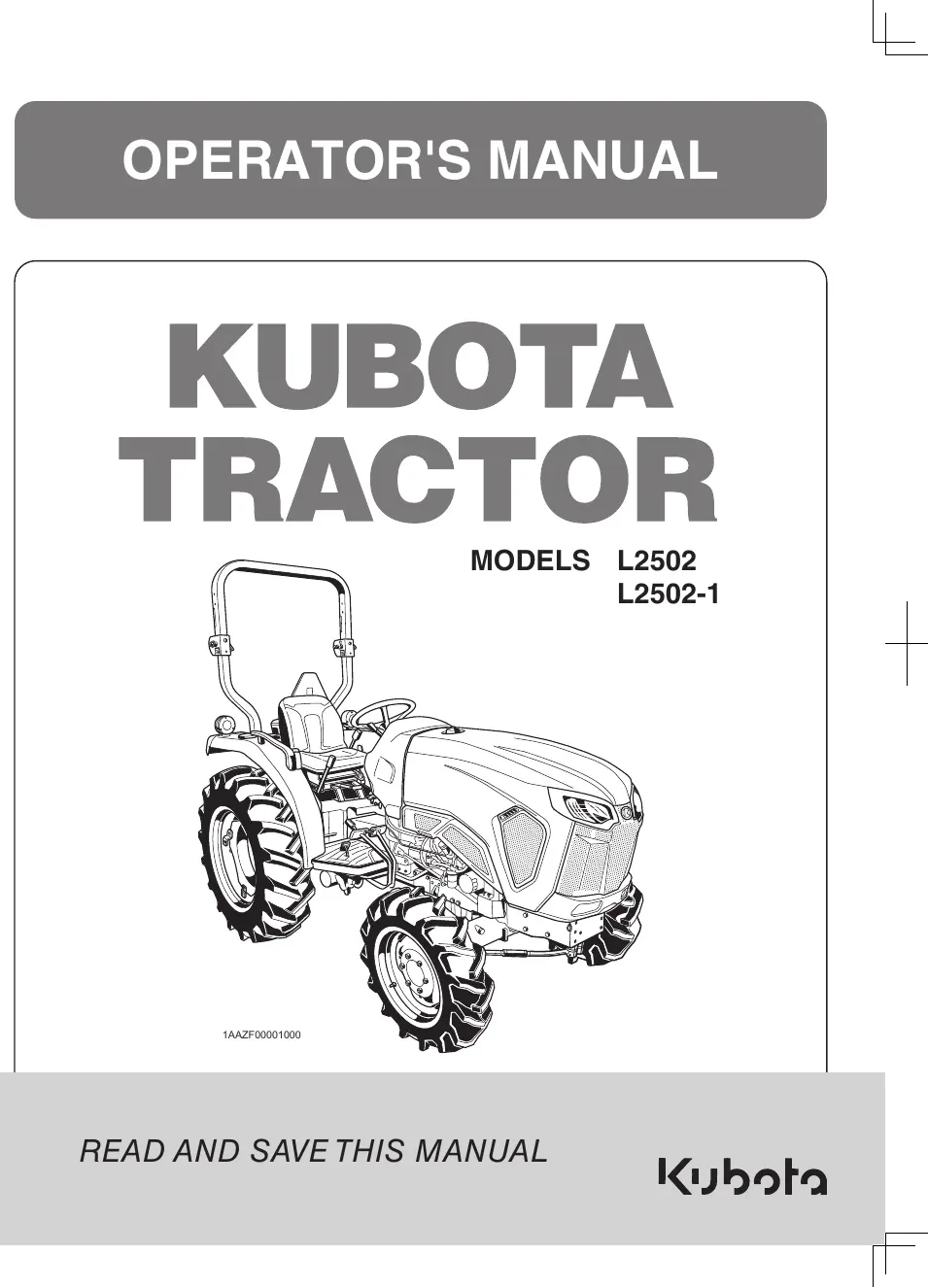 Cover of Kubota L2502 Operator Manual