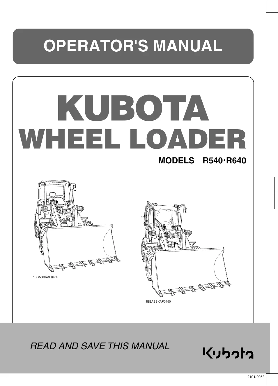 Cover of Kubota R540 & R640 Operator Manual