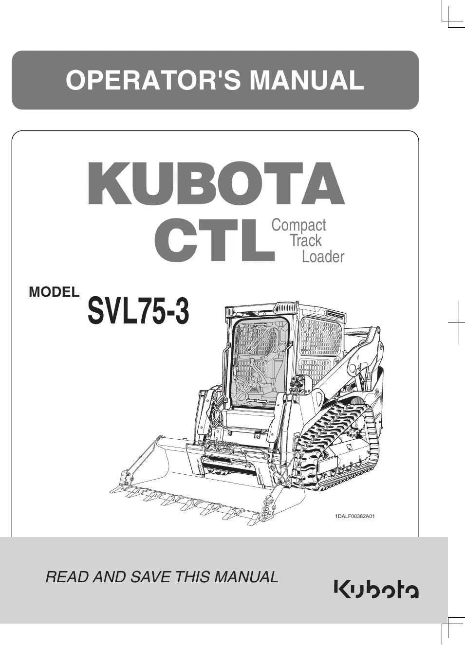 Cover of Kubota SVL75-3 Operator Manual