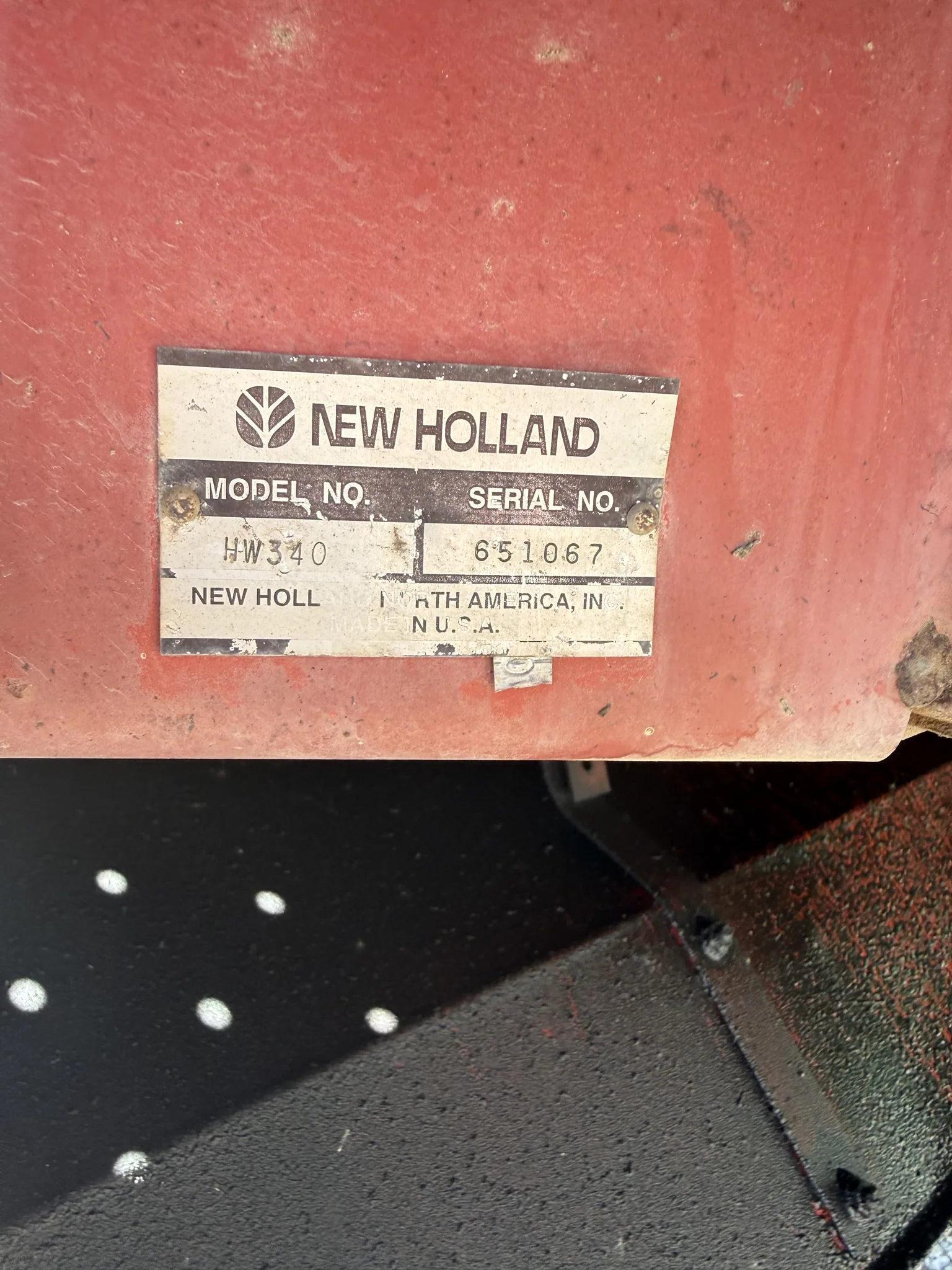 Actual stock photo of New Holland HW340, stock 005759