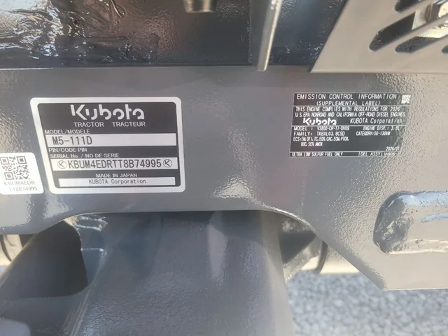 Actual stock photo 2 of Kubota M5L-111-SN, stock 025485