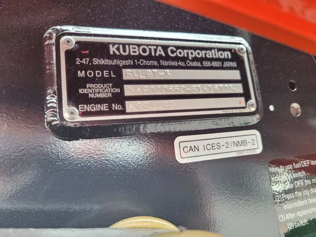Actual stock photo 2 of Kubota Construction SVL97-3HF, stock 024867