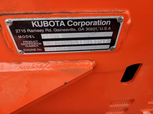 Actual stock photo 3 of Kubota Construction SSV75PHFRC, stock 024512