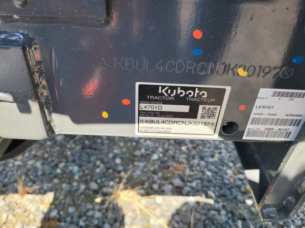Actual stock photo of Kubota L4701DT, stock 026506