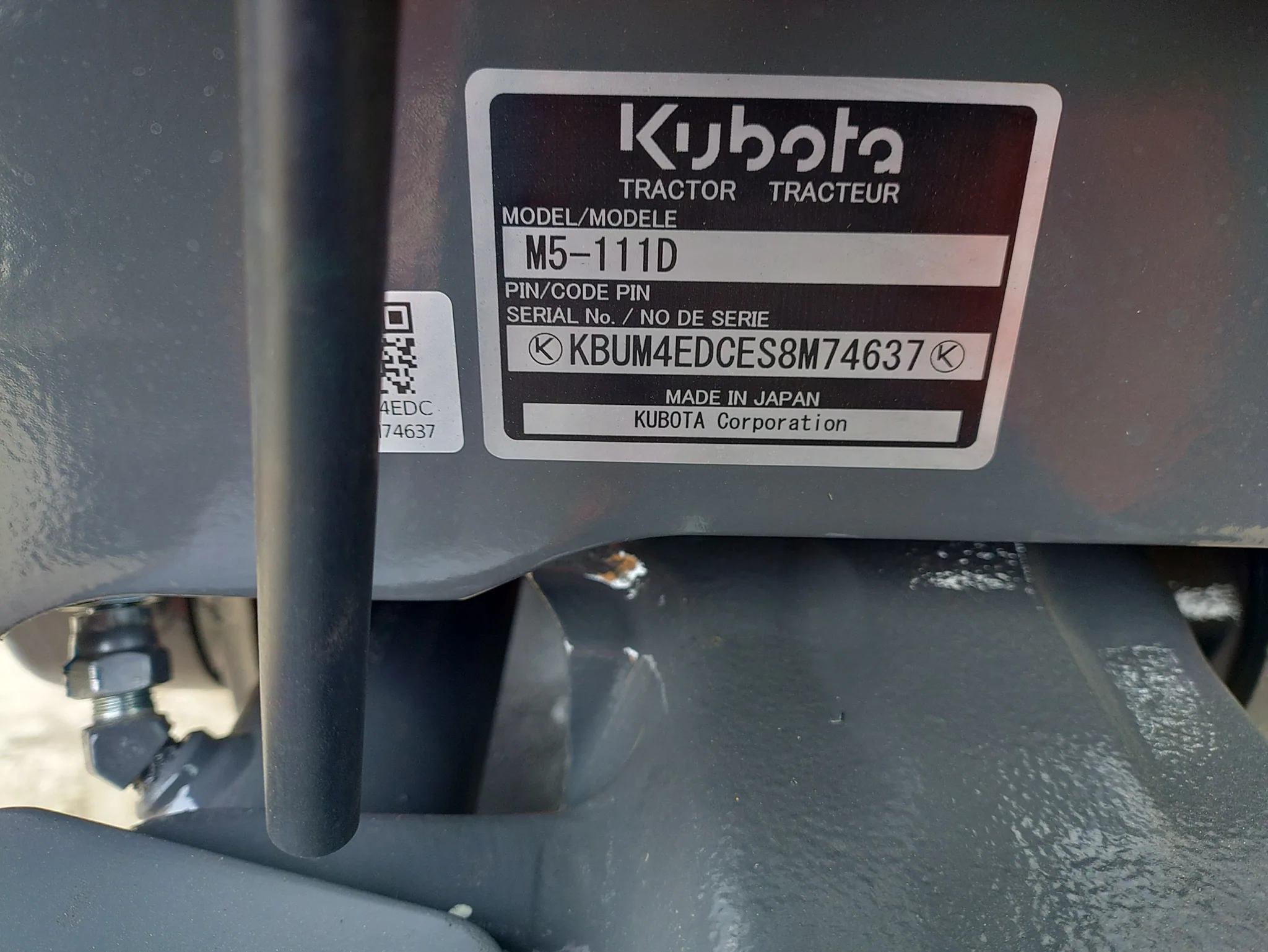 Actual stock photo of Kubota M5-111HDC12, stock 021939