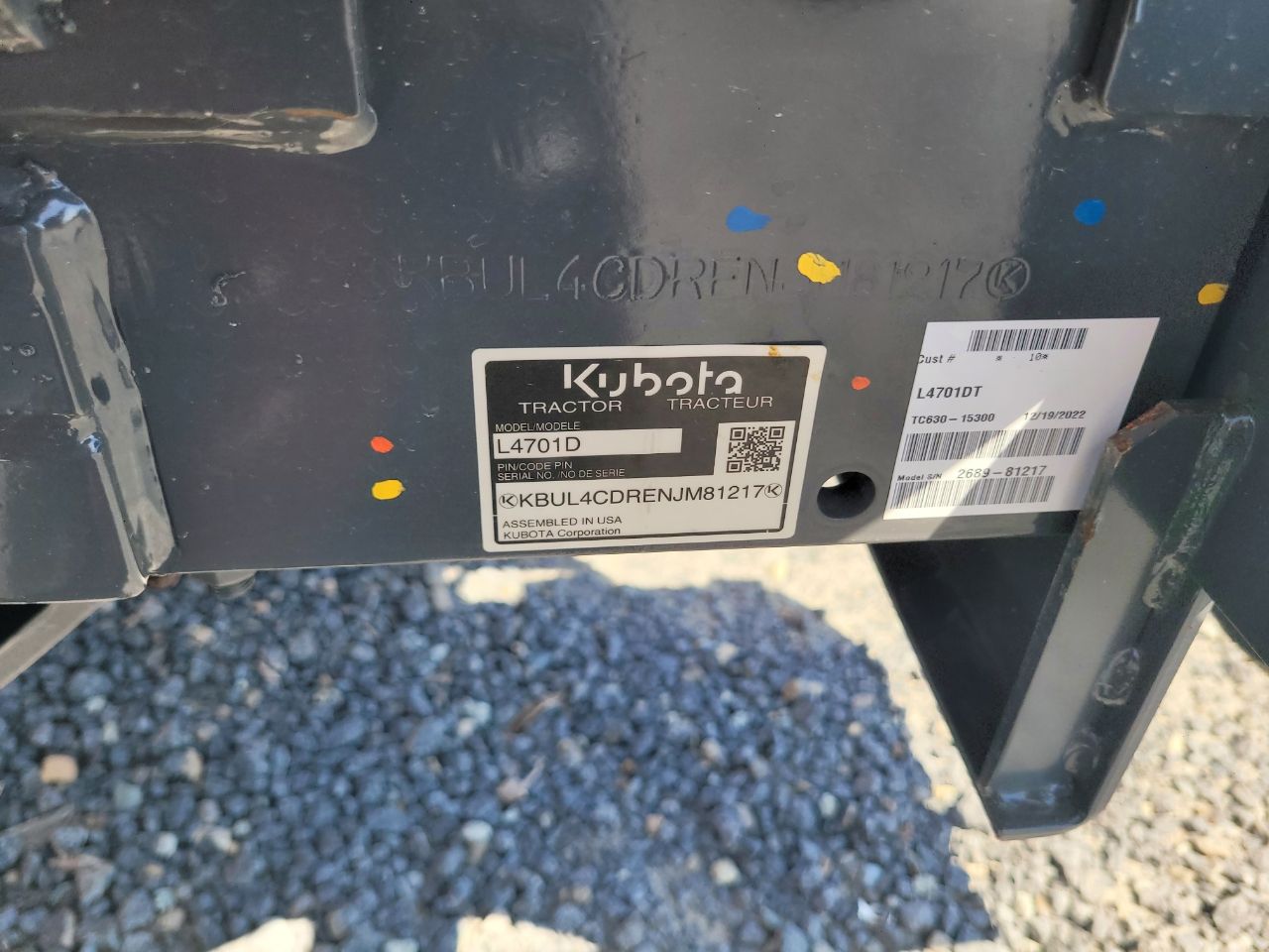 Actual stock photo of Kubota L4701DT, stock 026504