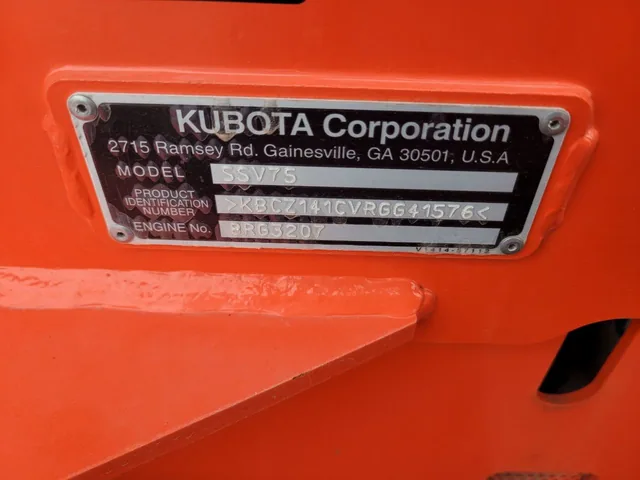 Actual stock photo 3 of Kubota Construction SSV75HFRC, stock 024646