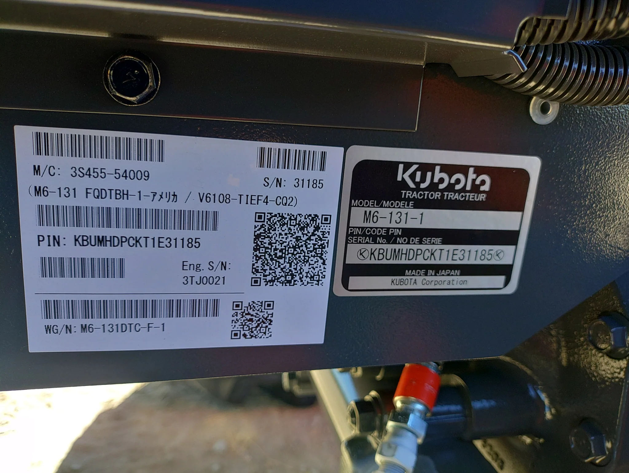 Actual stock photo of Kubota M6-131DTC-F1, stock 023991