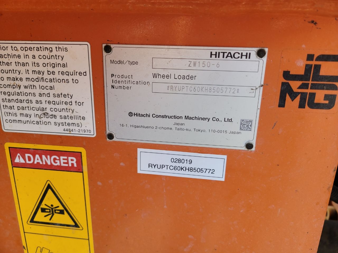 Actual stock photo of Hitachi LANDCROS ZW150-6HL, stock 028019