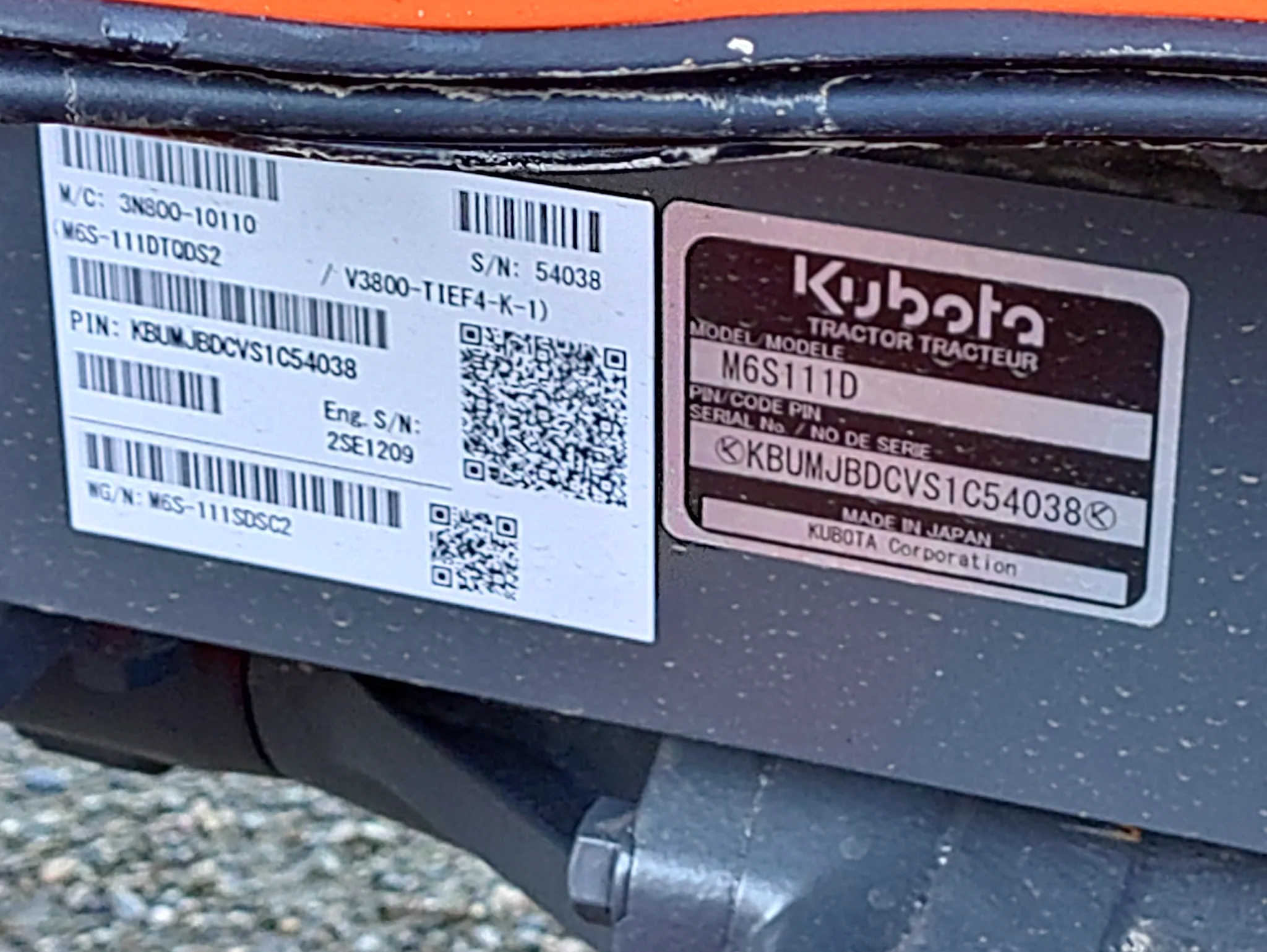 Actual stock photo of Kubota M6S-111SDSC2, stock 023987