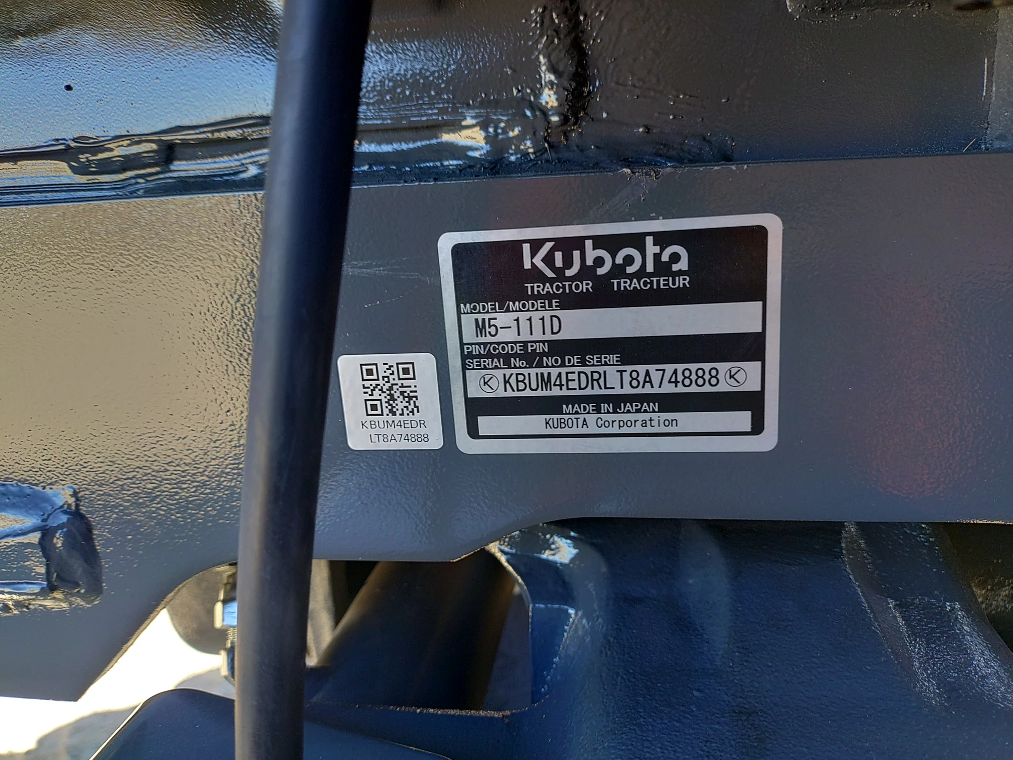 Actual stock photo of Kubota M5L-111-SN, stock 025172