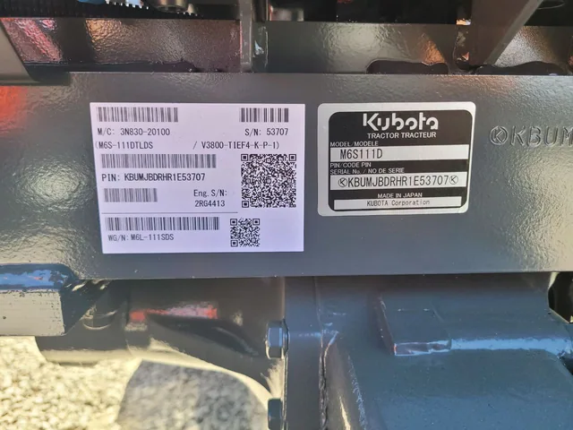 Actual stock photo 3 of Kubota M6L-111SDS, stock 026185