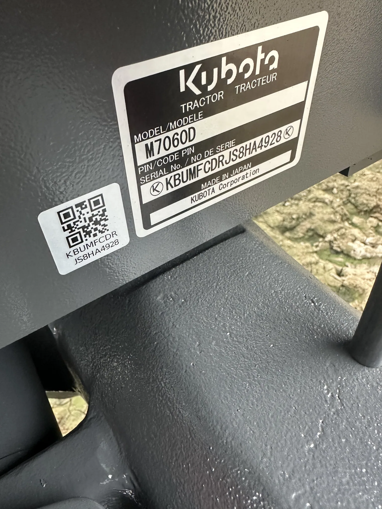 Actual stock photo of Kubota M7060HD12, stock 020840