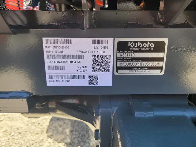 Actual stock photo 3 of Kubota M6L-111SDS, stock 026186