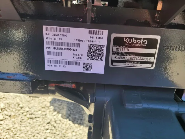 Actual stock photo 2 of Kubota M6L-111SDS, stock 026184